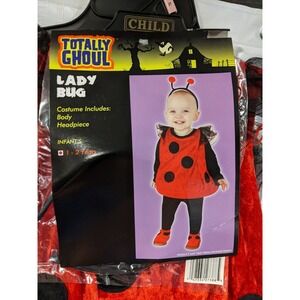 Totally Ghoul Infant Ladybug Halloween Costume Body & Head Piece Size 1-2 Years